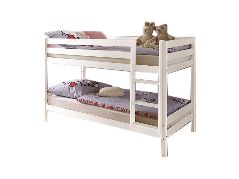 Etagenbett 90 x 200 cm Massivholz Kiefer weiß Kinderbett - MORITZ