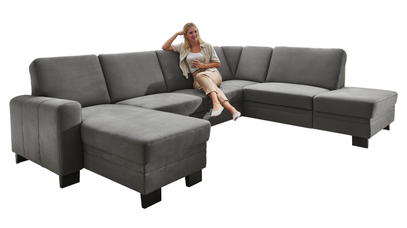Couchliebe® Wohnlandschaft planbar - anthrazit - Basis Version - CINCINATTI