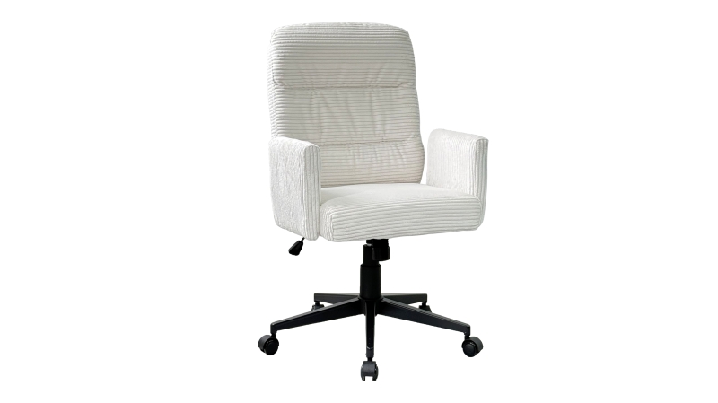 Bürostuhl Drehstuhl Cord creme - Federkern-Polsterung - CHARLY
