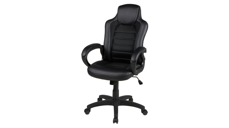 Chefsessel Drehstuhl schwarz Lederlook - JORIS