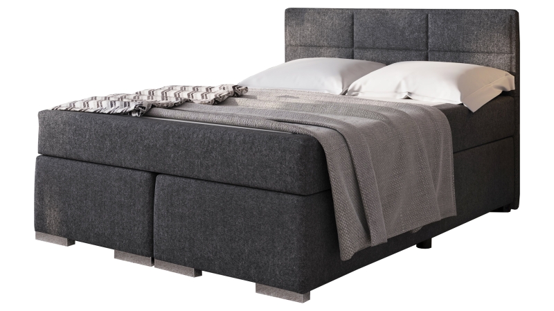Boxbett 180 x 200 cm grau Stoffbezug - ONE