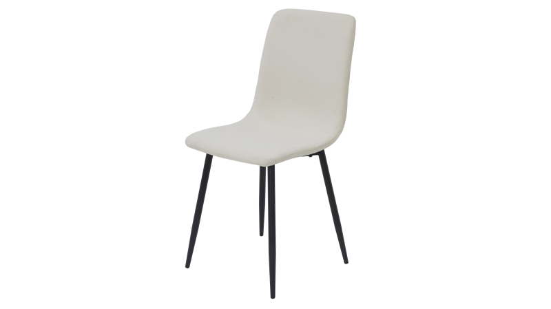 Polsterstuhl beige Microfaser Cordoptik Metallgestell - LEIPZIG