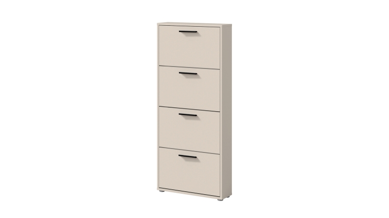 Schuhschrank beige 4-türig 59 x 136 cm - SAMMY 