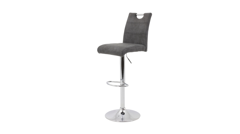 Barhocker Vintage anthrazit höhenverstellbar chromfarbig - MIRANDA