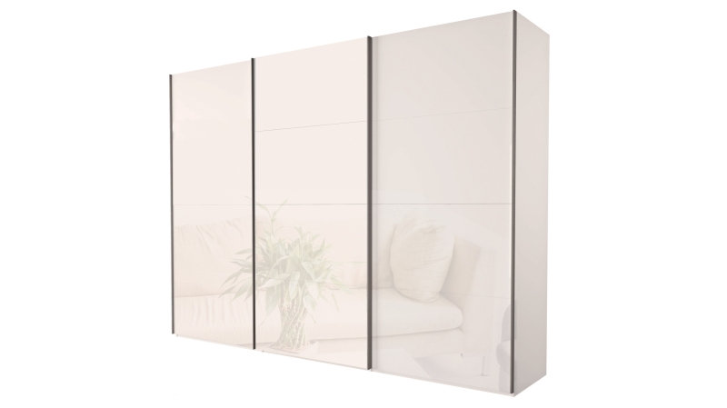 Schwebetürenschrank beige hochglanz - 304 cm - SYSTEMA
