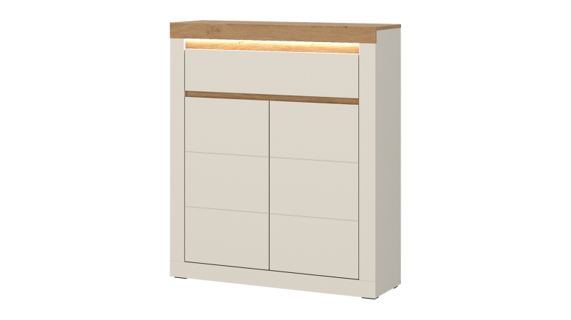 Kommode mit Schublade beige Stone Eiche 94 cm - NAXXAR