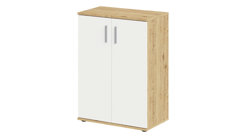 Kommode weiß Artisan Eiche 120 cm -2-türig - ALBATA