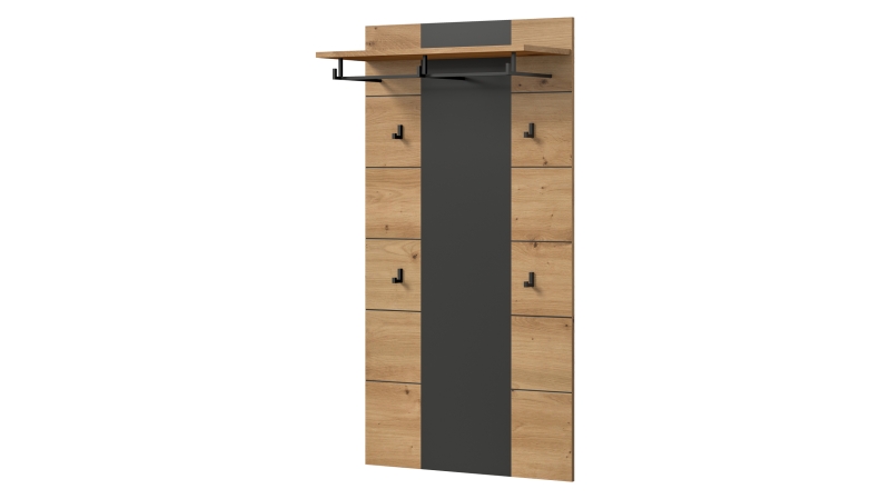 Wandgarderobe Paneel anthrazit Artisan Eiche 80 cm - CANU