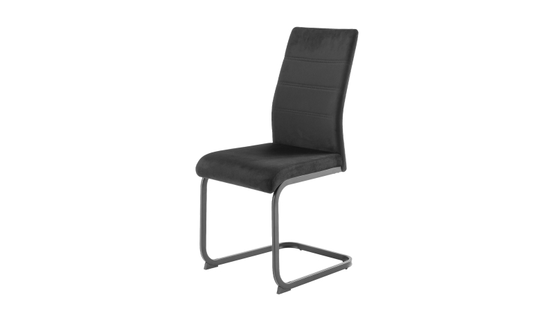 Schwingstuhl schwarz Freischwinger Veloursoptik - TICINO