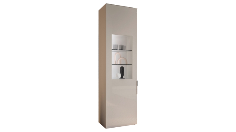 Vitrine mit Beleuchtung Beige-Kaschmir Glasfront - 64 cm - SANTORIN