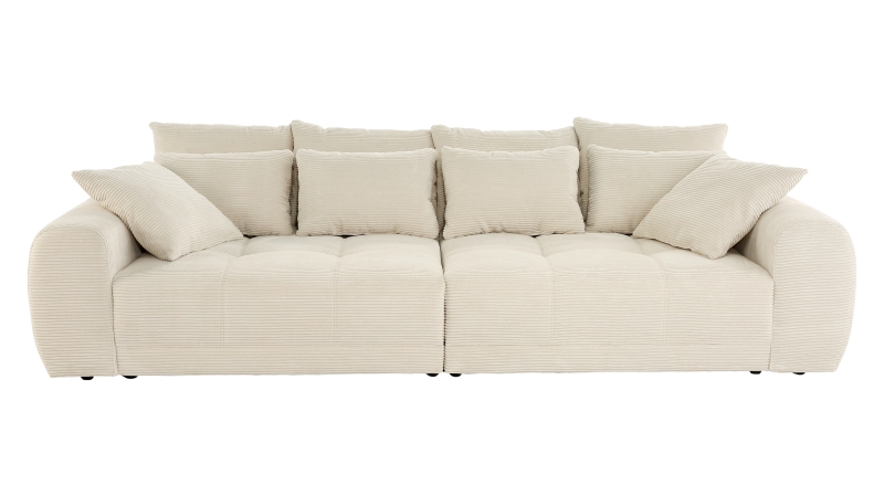 Big Sofa Cord beige - 308 cm - Federkern - JANNI