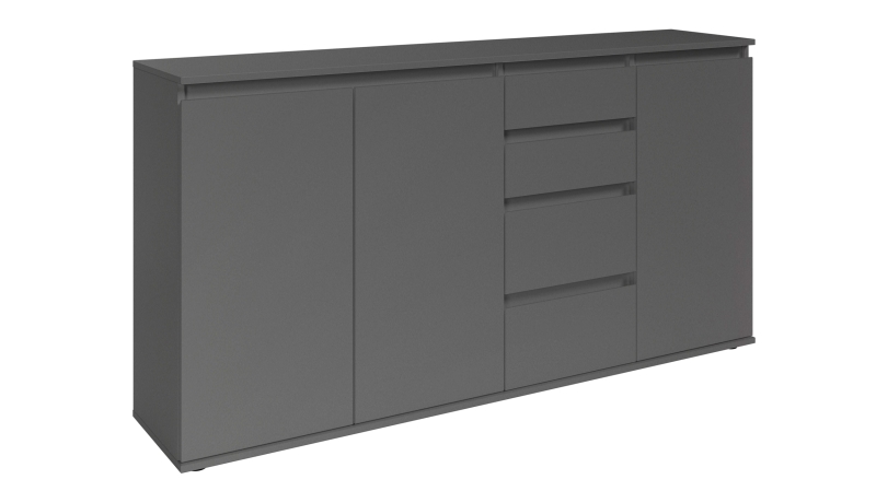 Sideboard mit 4 Schubladen anthrazit 160 cm - 3-türig - BRESTA