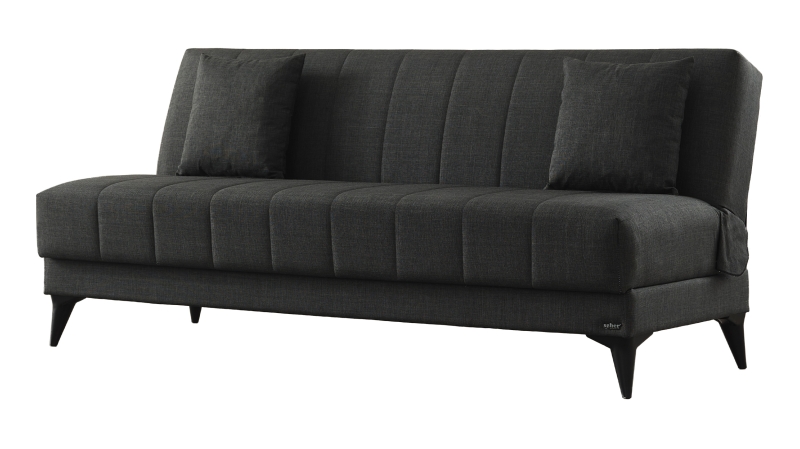 Einzelsofa 3-Sitzer grau Schlaffunktion Bettkasten 192 cm - ACTION