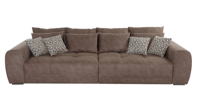 Big Sofa mit Federkern braun 306 x 134 cm - MOLDAU