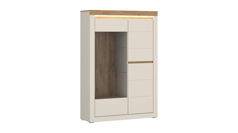 Vitrine mit Beleuchtung Eiche beige - Breite 104 cm - NAXXAR
