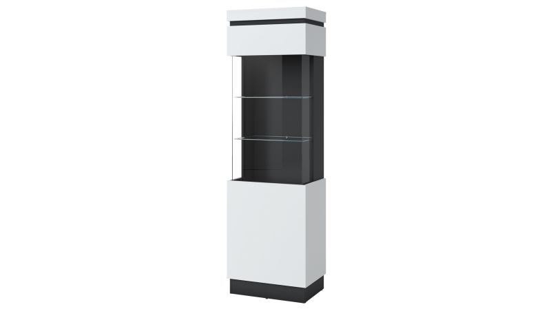 Vitrine mit Glastür alpinweiß Breite 60 cm - CAMPANIA