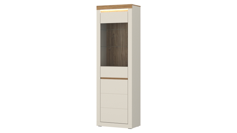 Vitrine mit Beleuchtung Eiche beige - Breite 64 cm - NAXXAR