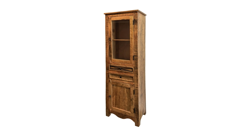 Vitrine mit Glastür Akazie massiv lackiert montiert 60 cm - ACANO