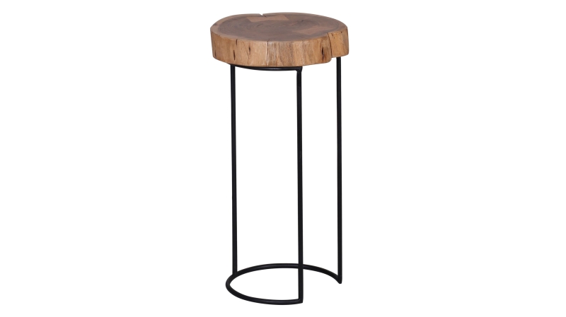 Beistelltisch Akazie massiv lackiert - rund - 28 x 55 cm - ACAS
