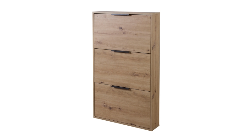 Schuhschrank Artisan Eiche 3-türig 65 x 105 cm - ESPRESSO