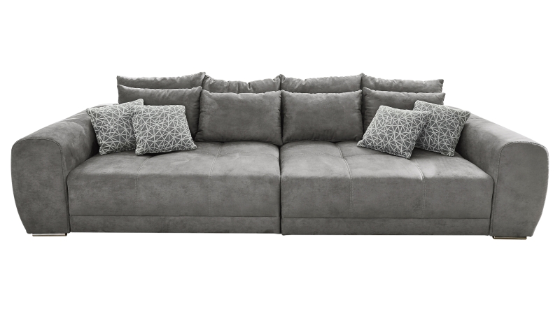 Big Sofa mit Federkern hellgrau 306 x 134 cm - MOLDAU