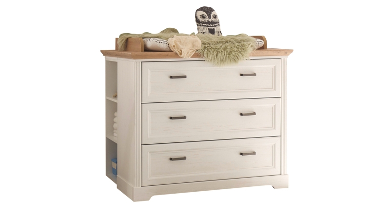 Kommode Wickelkommode Anderson Pinie weiß 114 cm - JASMIN 