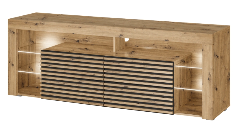 TV-Lowboard mit Beleuchtung Artisan Eiche - 179 cm - GOAL