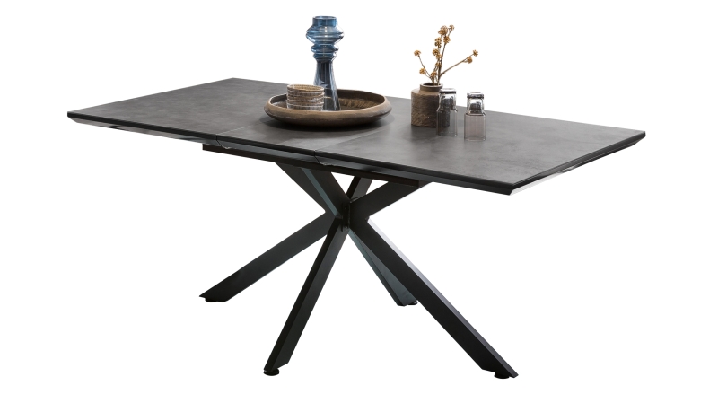 Esstisch ausziehbar 140 - 180 cm Keramikoptik Glas - JORUNN