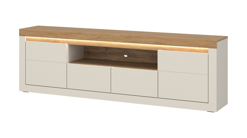 TV-Lowboard mit Beleuchtung Eiche beige - 194 cm - NAXXAR